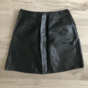 Genuine Italian Leather Designer Mini Skirt